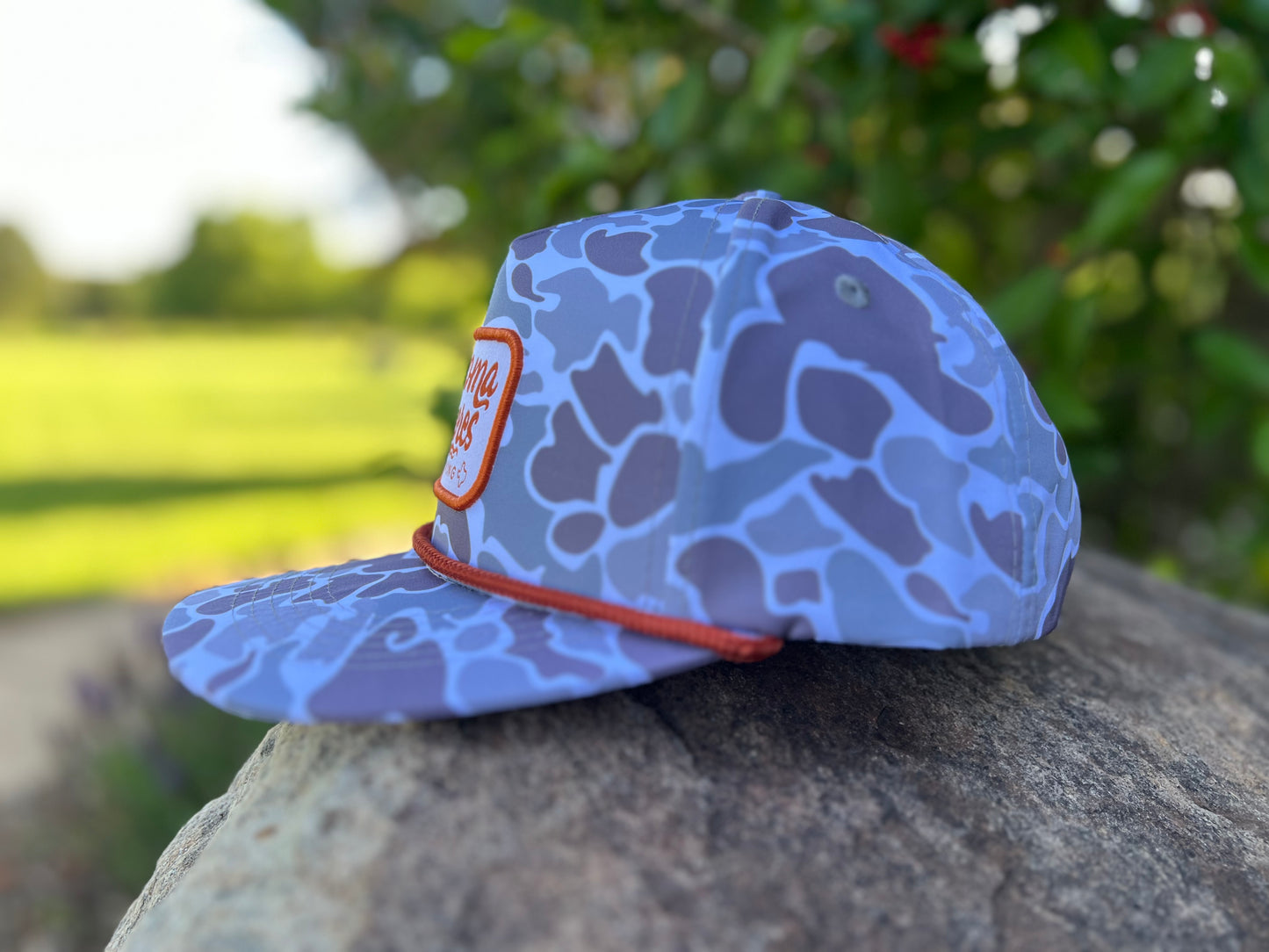 Vintage trucker in duck camo with patch